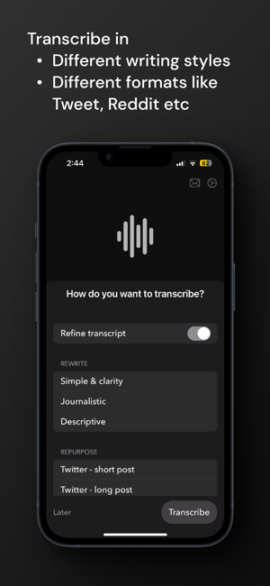 ‎Audio Writer - Transcript AI Screenshot