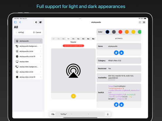 San Fransymbols iPad screenshot 7 - Developer Tools app