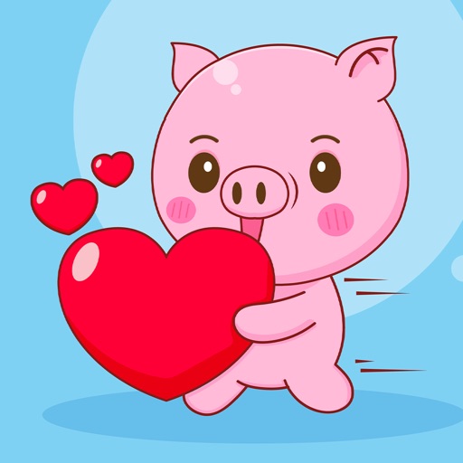 Cute Piglet Love Stickers