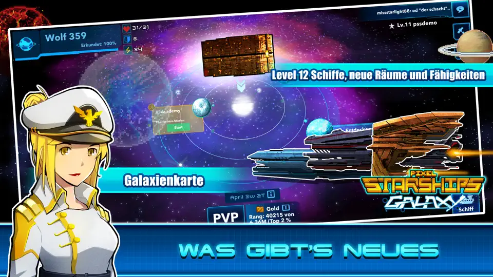 Screenshot von Pixel Raumschiffe MMORPG auf dem iPhone 1