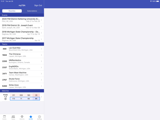 The Blue Alliance iPad screenshot 8 - Reference app