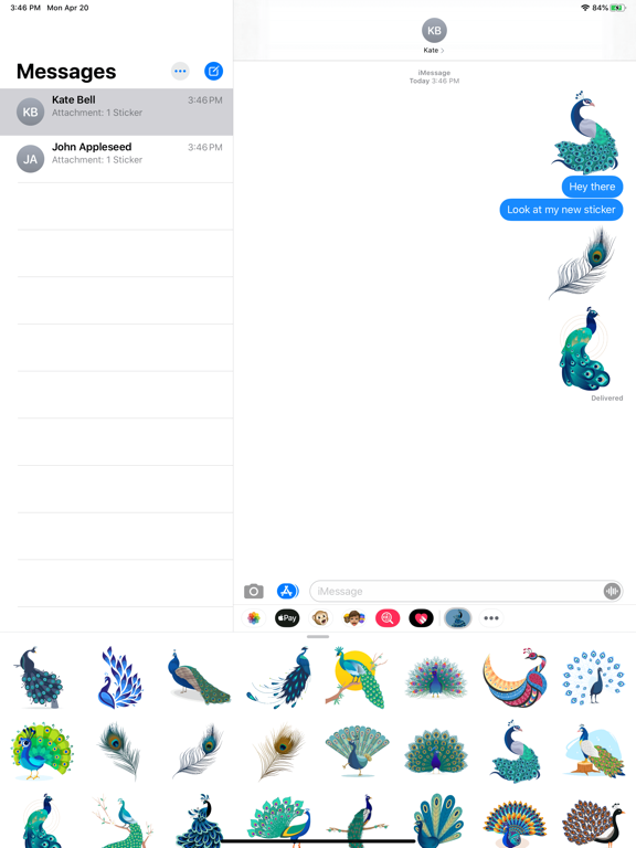 Screenshot #5 pour Beautiful Peacock Stickers