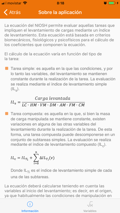 Screenshot #2 pour Manipulación Manual de Cargas