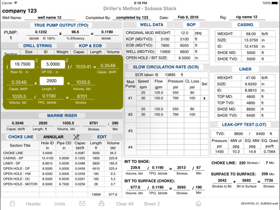 Driller's Method Worksheets app screenshot 3
