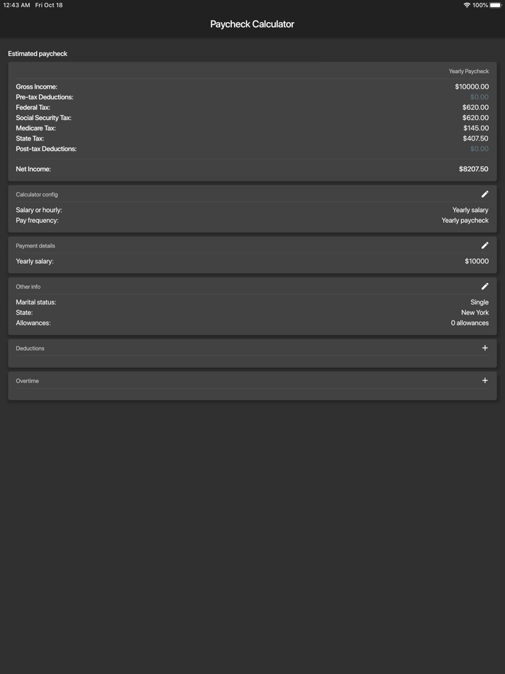 #1. Paycheck Calculator & Tax (US) (iOS) Av: EHM TECH LLC