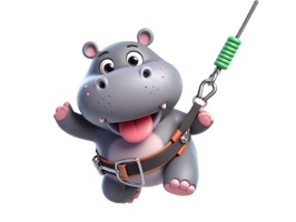 Bungee Hippo Stickers