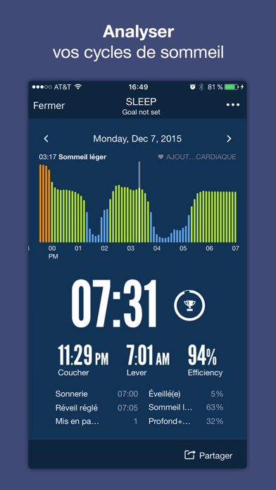 Screenshot #2 pour Sleep Time+: Réveil Analyse