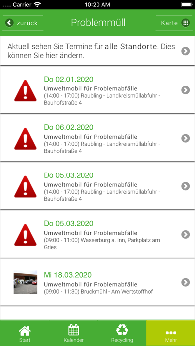 Landkreis Rosenheim Abfall-App Screenshot
