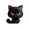 Sad Black Cat Stickers icon