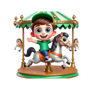 Merry-Go-Round Boy Stickers