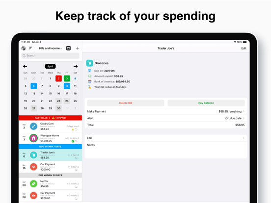 Screenshot #4 pour Bill Tracker Pro