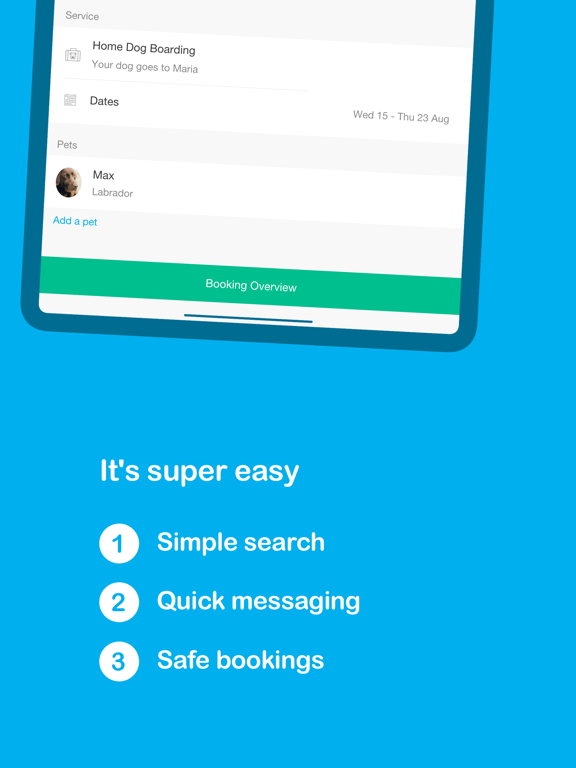 Pawshake - Dog & Pet Sitter iPad screenshot 6 - Travel app
