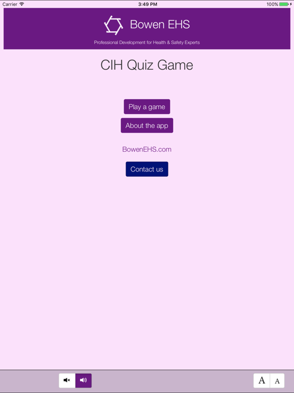 CIH Quiz Game App iPad screenshot 1 - Education app
