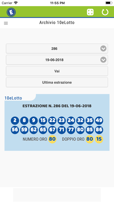 Estrazioni Lotto SuperEnalotto Screenshot