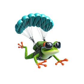 Skydiving Frog Stickers