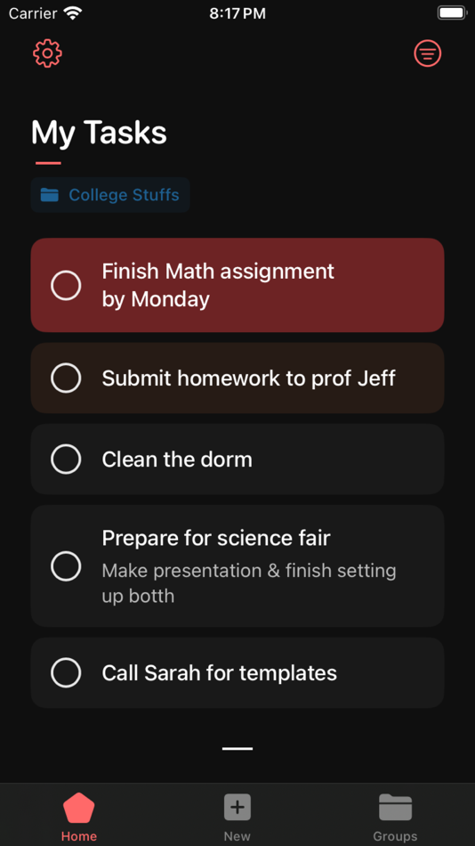 #7. To do list task manager 5Task (iOS) Podle: Nishan Niraula