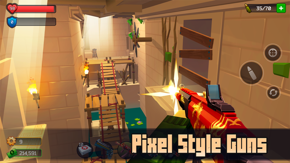 #7. Pixel Combat: Zombie Games 3-D (iOS) Bởi: Stanislav Mikhelson
