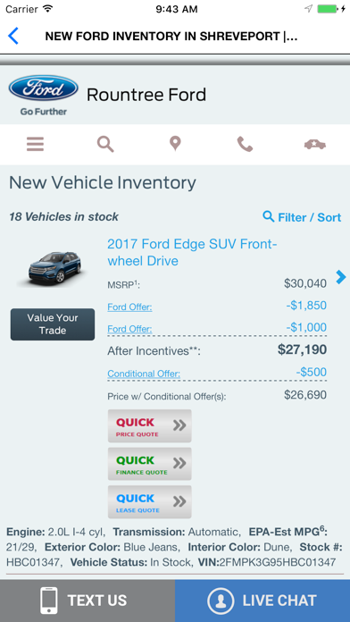 Group 1 Ford of Shreveport iPhone screenshot 4 - Shopping app