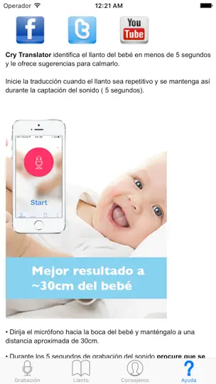 Captura de pantalla de Cry Translator en iPhone 5