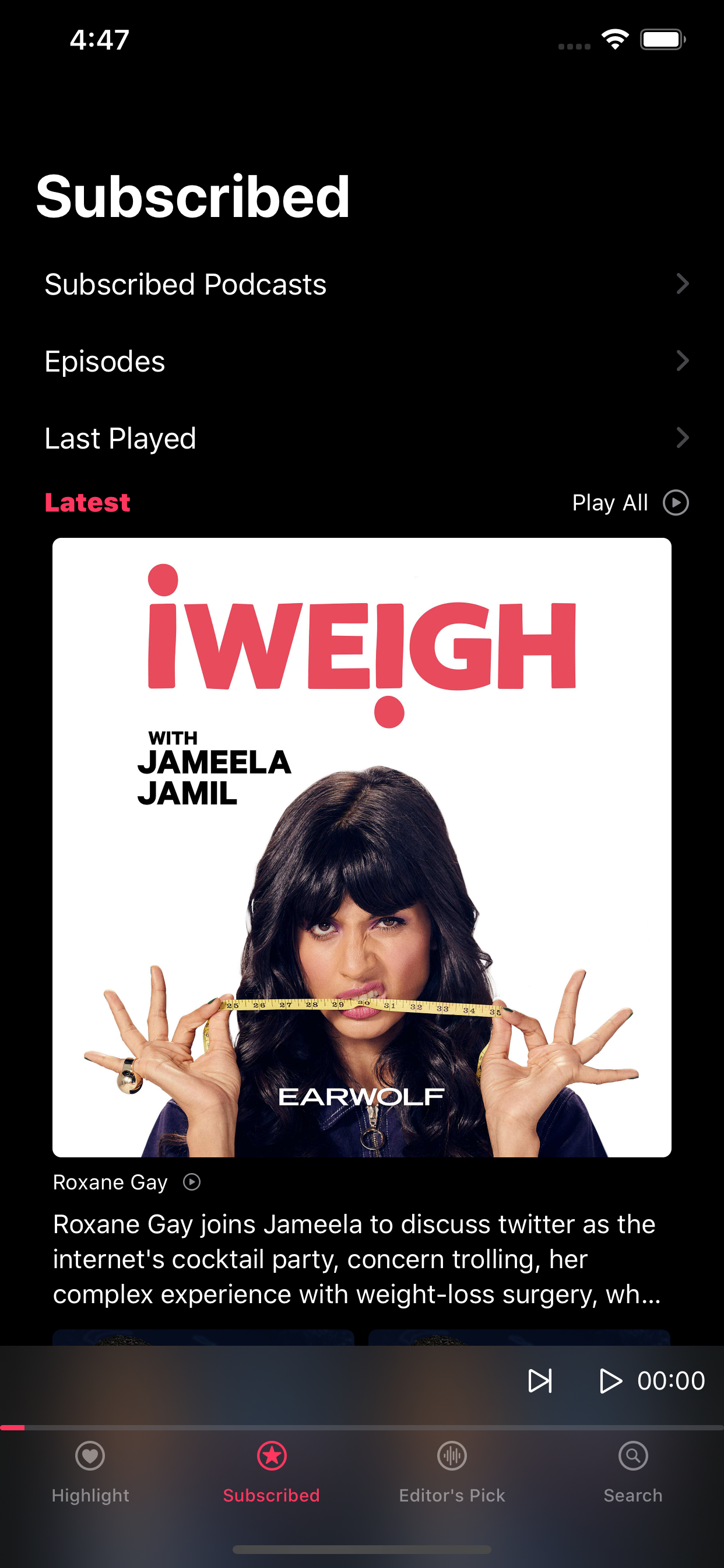 Weekly Podcast Player