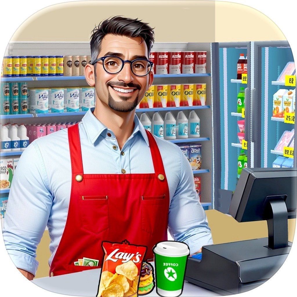 Apple App Store cover for Supermarket Shop Sim Game 2024