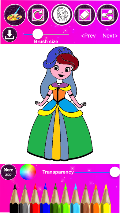 Screenshot #2 pour Princess Coloring Drawing Book