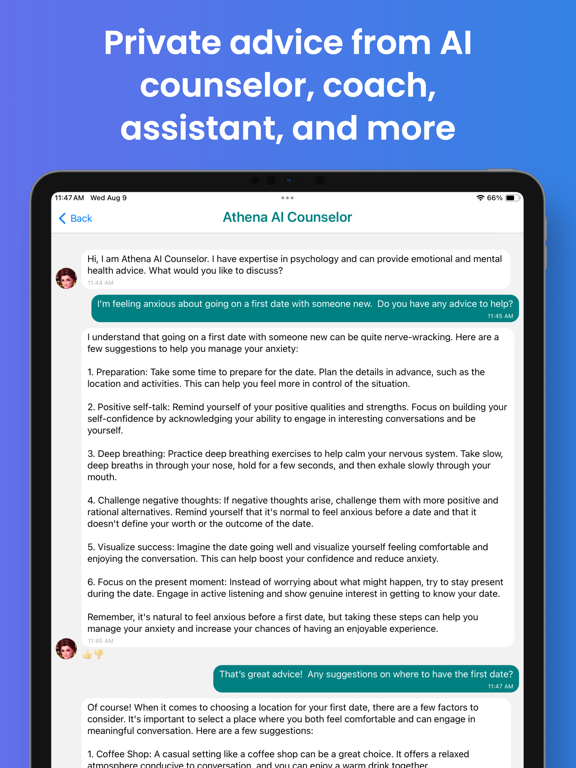 Screenshot #6 pour Athena AI Life Advisor