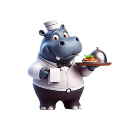 Hippo Waiter Stickers