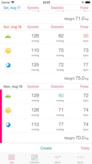 Simple Blood Pressure Recorder screenshot 1