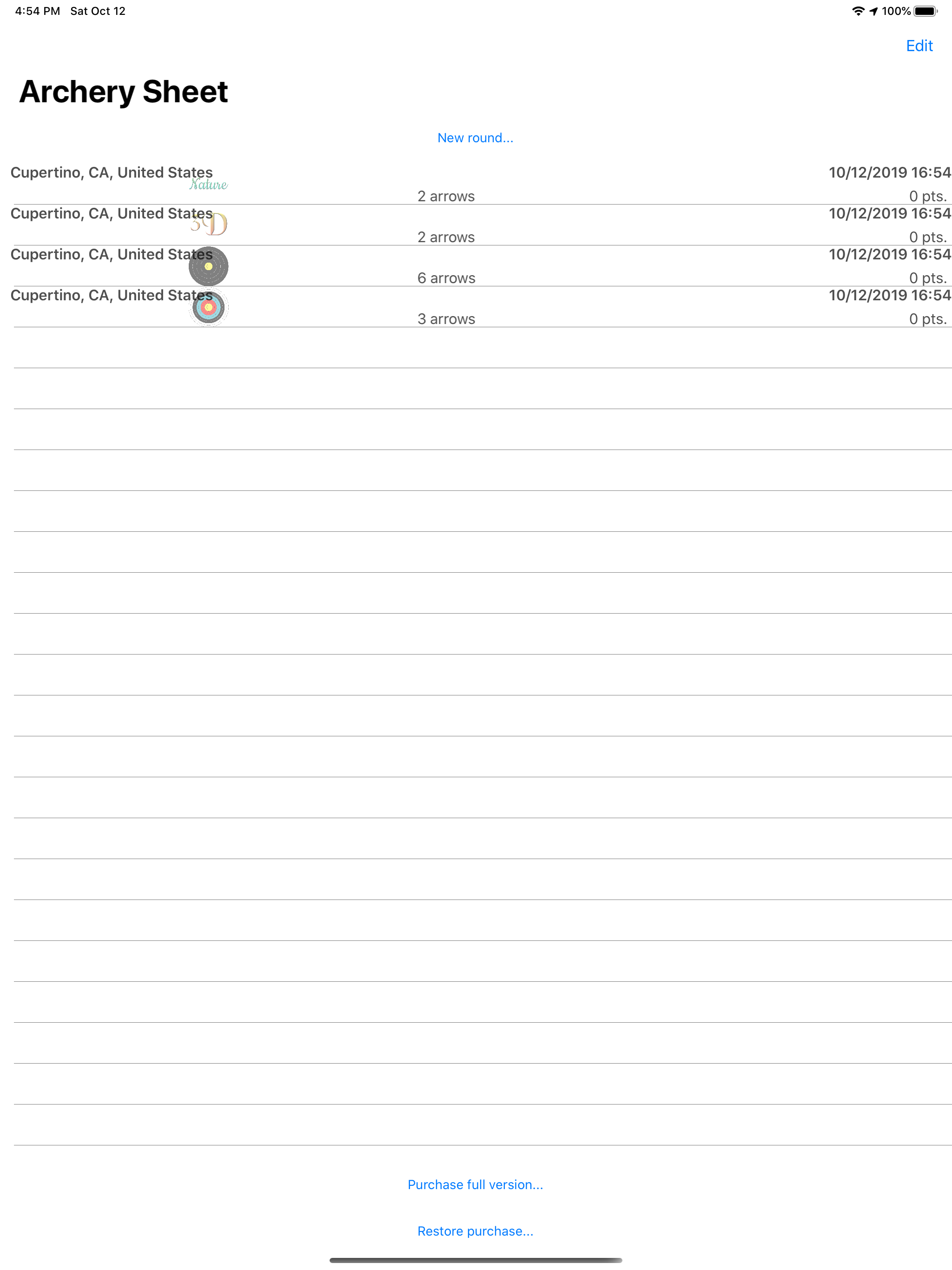 Archery Sheet