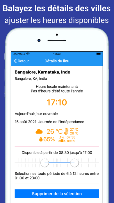 Screenshot #2 pour Horzono Fuseax Horaires
