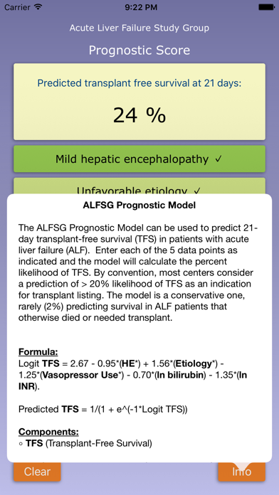 Screenshot #2 pour Acute Liver Failure Prognostic