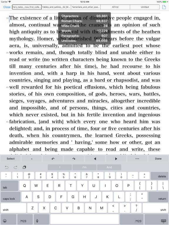 iWriters iPad screenshot 1 - Productivity app