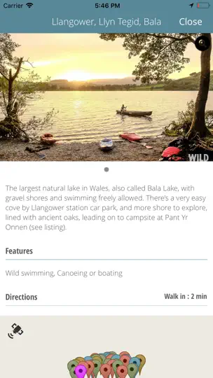 Capture d'écran de Wild Guide Wales sur iPhone 3