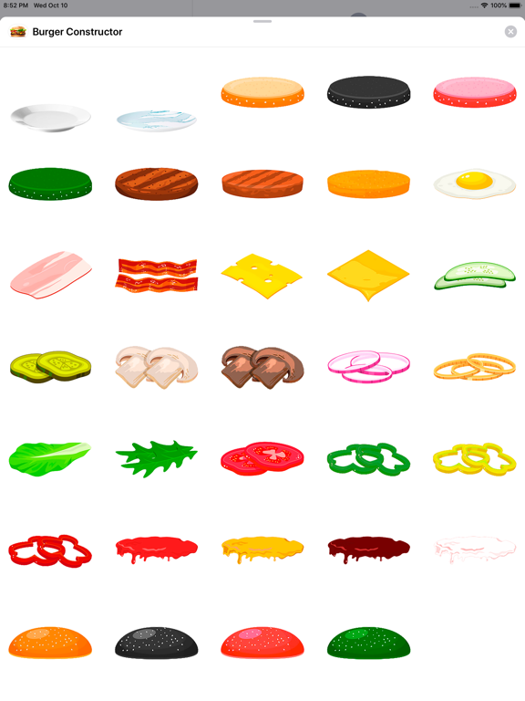 Burger Constructor Stickers iPad screenshot 2 - Stickers app