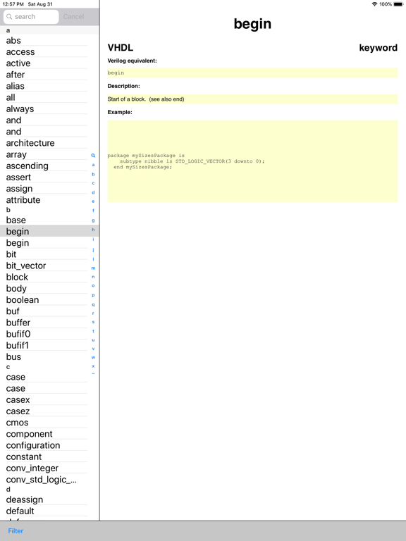 Screenshot #4 pour VHDL Ref