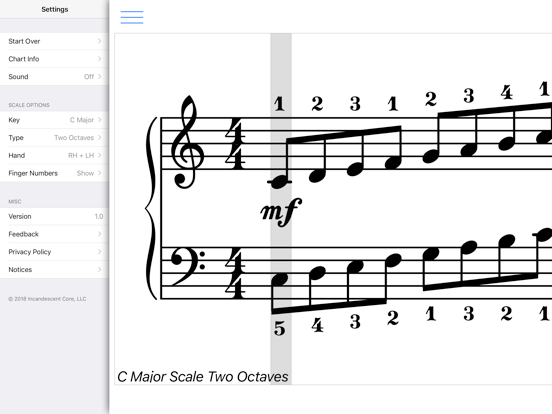 PianoMajors iPad screenshot 1 - Music app