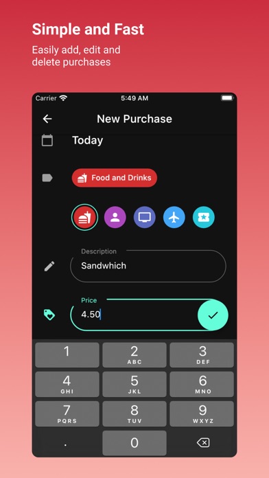 Purchase Tracker iPhone screenshot 2 - Finance app