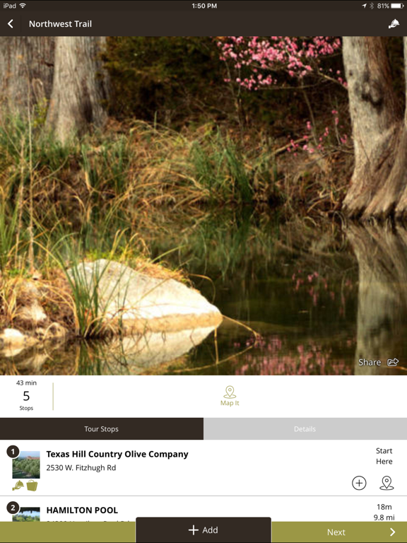 Destination Dripping Springs iPad screenshot 7 - Travel app