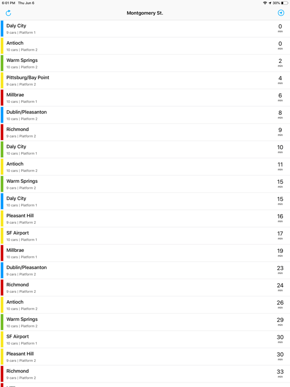 Live BART iPad screenshot 4 - Navigation app