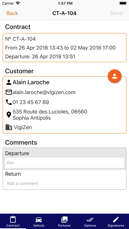 mContracts Car inspection