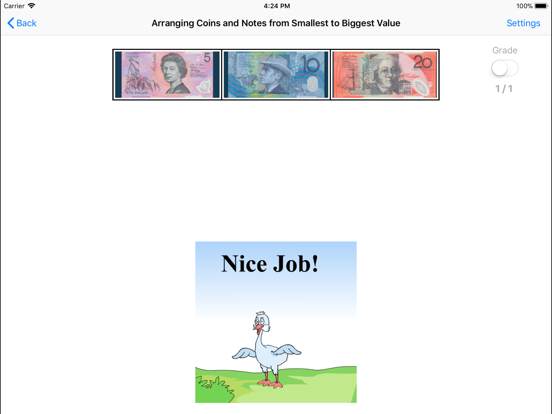 Arranging Coins and Notes AUD iPad screenshot