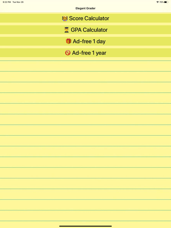 Elegant Grader iPad screenshot 1 - Education app