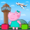 Hippo in Airport: Fun travel icon