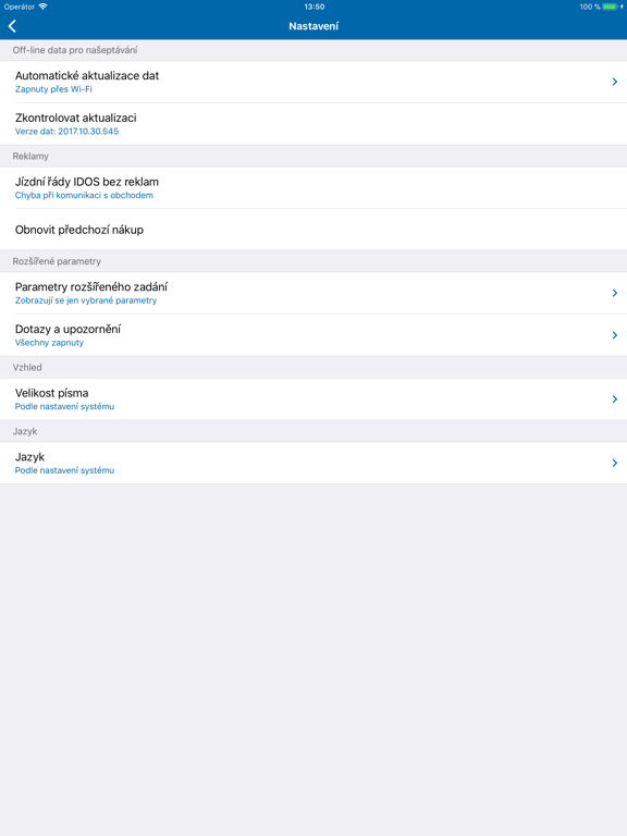 Jízdní řády IDOS iPad screenshot 4 - Travel app