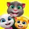 Every day is a blast in the My Talking Tom Friends house with Tom, Angela, Hank, Ginger, Ben and Becca