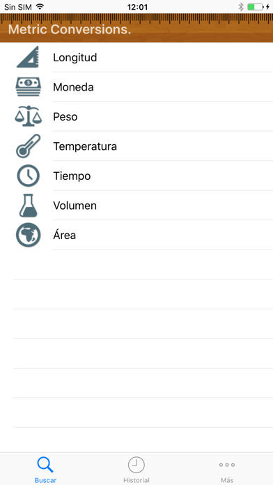 Convertir métrico a imperial iPhone screenshot 1