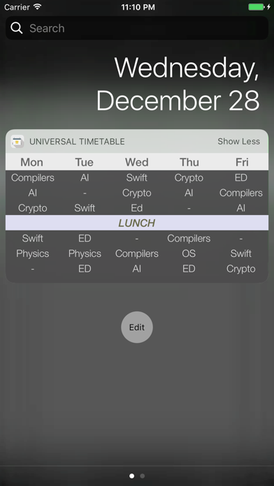 1TimeTable: Widgets & updates Screenshot 1 of 4