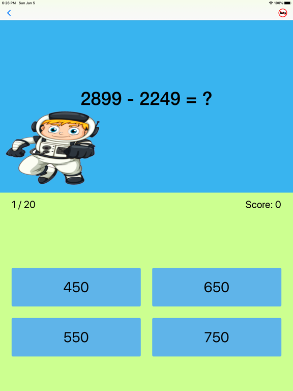 Fourth Grade Math Quiz iPad screenshot 4 - Education app