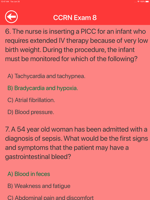 CCRN Nursing Quiz iPad screenshot